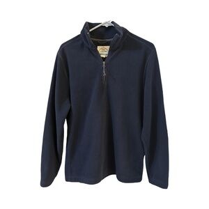 Men's St. Johns Bay navy 1/4 zip pullover sweater size small